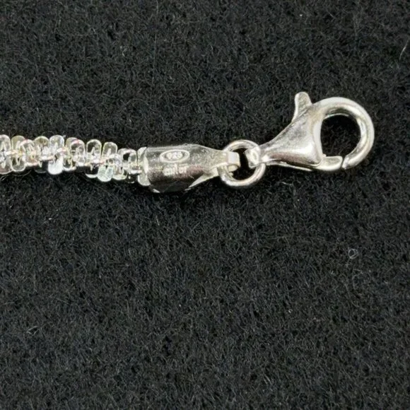 Italian Sterling Silver Bracelet Twisted Textured 7.2g Lobster Closure 6-3/4" - Picture 5 of 8